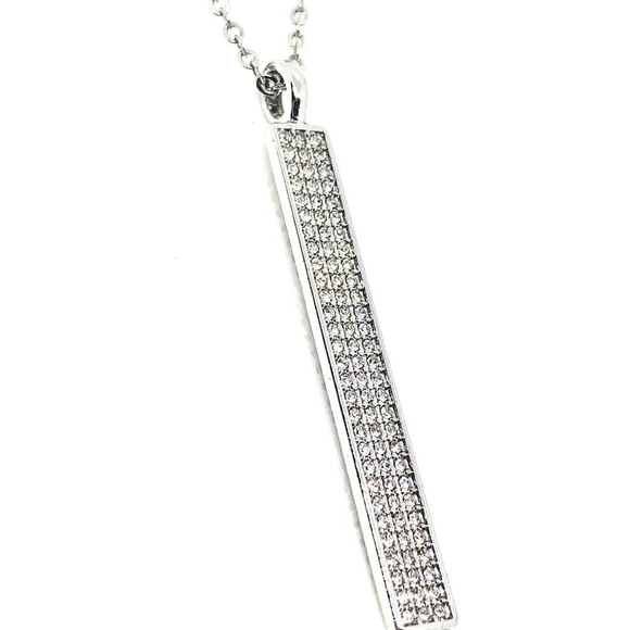 NWOT Pavé Long Bar Necklace - Picture 3 of 5